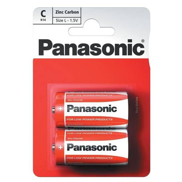 Baterie zinkouhlíková Panasonic C, R14, blistr 2ks 

