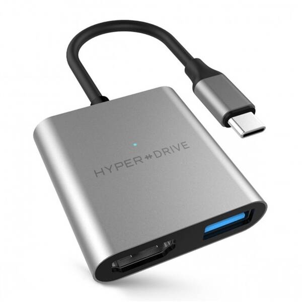 USB Hub HyperDrive USB-C/4K HDMI, USB 3.0, USB-C šedý

