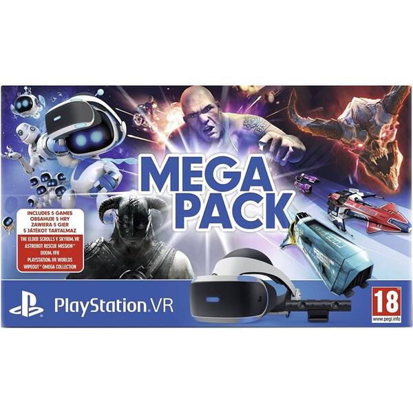 Brýle pro virtuální realitu Sony + kamera + 5 her (VR Worlds, Skyrim, Doom, Astrobot, Wipeout) 

