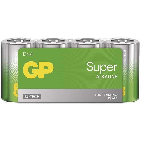 Baterie alkalická GP Super D (LR20), 4 ks 

