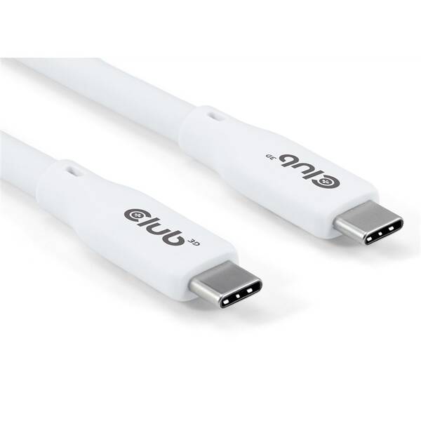 Kabel Club3D USB-C 4.0, 20Gbps, 4K60Hz, PD 240W, 2m bílý

