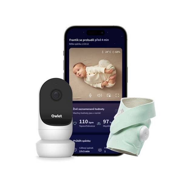 Sada kamery a chytré ponožky Owlet Dream Sock + Cam2 Bundle - Mint zelená

