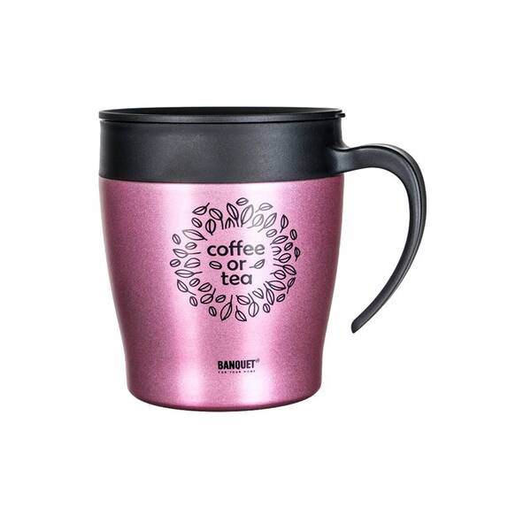 Termohrnek BANQUET TAZZA 330 ml růžový

