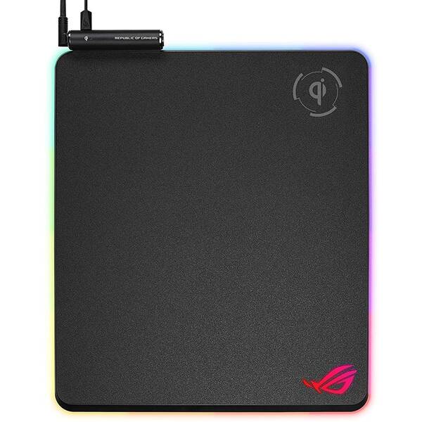 Podložka pod myš Asus ROG Balteus Qi bezdrátové nabíjení, AURA sync, 37 x 32 cm 

