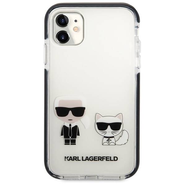 Kryt na mobil Karl Lagerfeld Karl and Choupette na Apple iPhone 11 bílý


