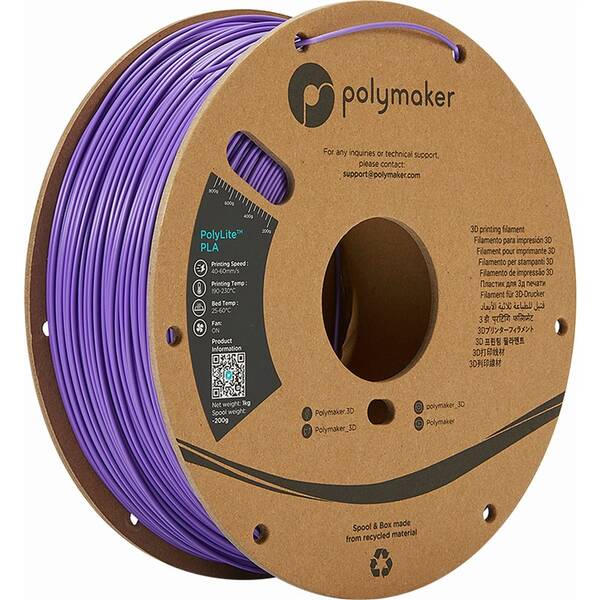 Filament Polymaker PolyLite PLA, 1,75 mm, 1 kg fialový


