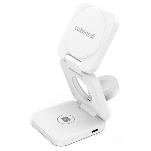 Bezdrátová nabíječka Cubenest E310 3v1 s MagSafe bílá

