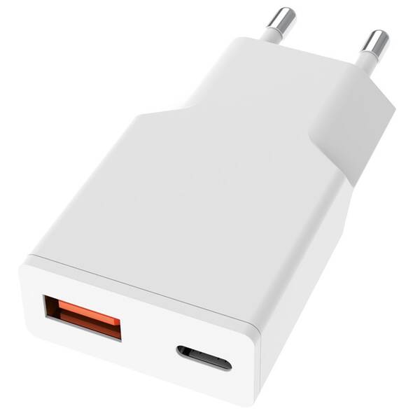 Nabíječka do sítě Solight USB A+C 20W fast charger bílý

