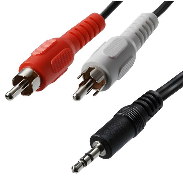 Kabel AQ Audio 3,5 mm na 2x RCA konektor, M/M, 1,2 m černý

