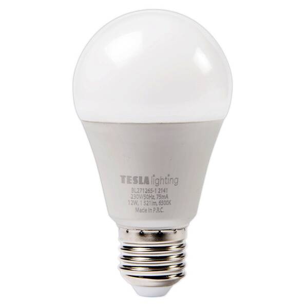Žárovka LED Tesla Lightning klasik E27, 12W, studená bílá 

