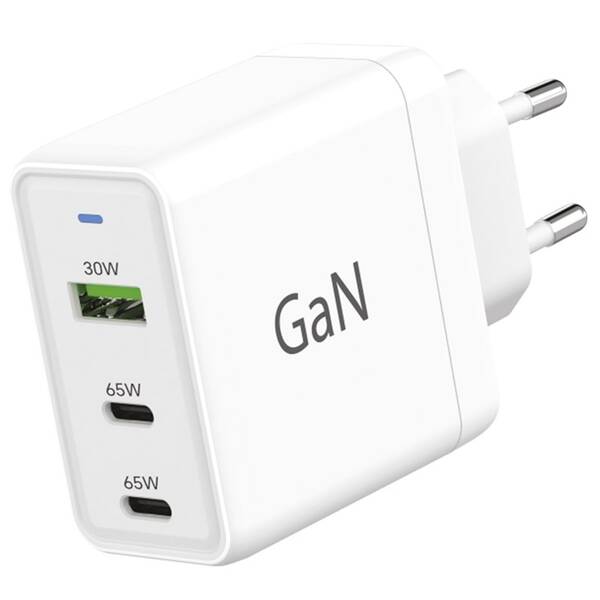 Nabíječka do sítě WG USB, 2x USB-C PD, 65W, GaN 

