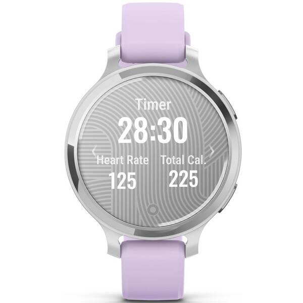 Chytré hodinky Garmin Lily 2 Active - Silver / Purple Jasmine Silicone Band 

