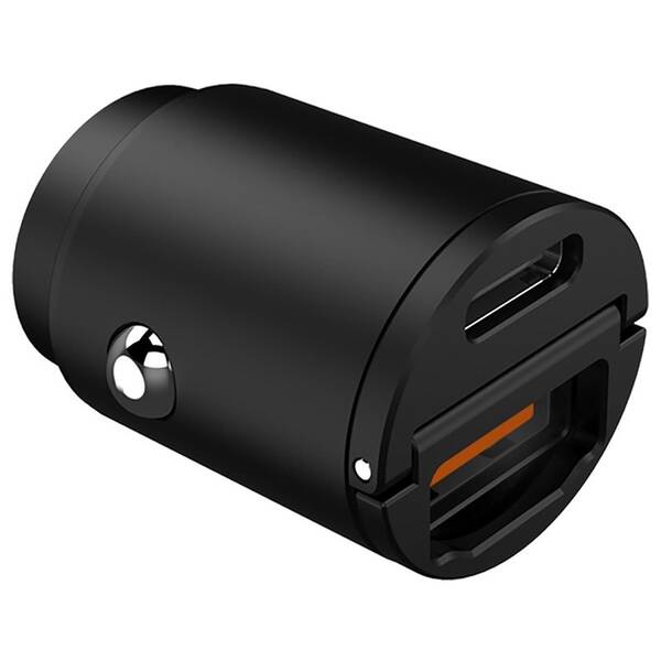 Adaptér do auta Celly Mini USB-C/USB-A, 30 W černý

