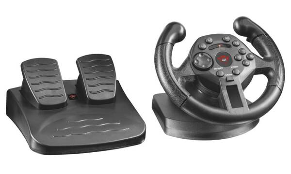 Volant Trust Compact Racing Wheel / 2 pedály / 100° / feedback / 13 tlačítek / USB 

