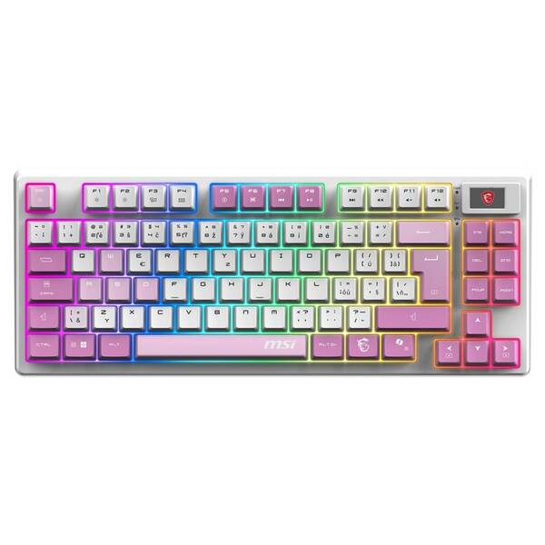Klávesnice MSI FORGE GK600 TKL Wireless, CZ/SK růžová

