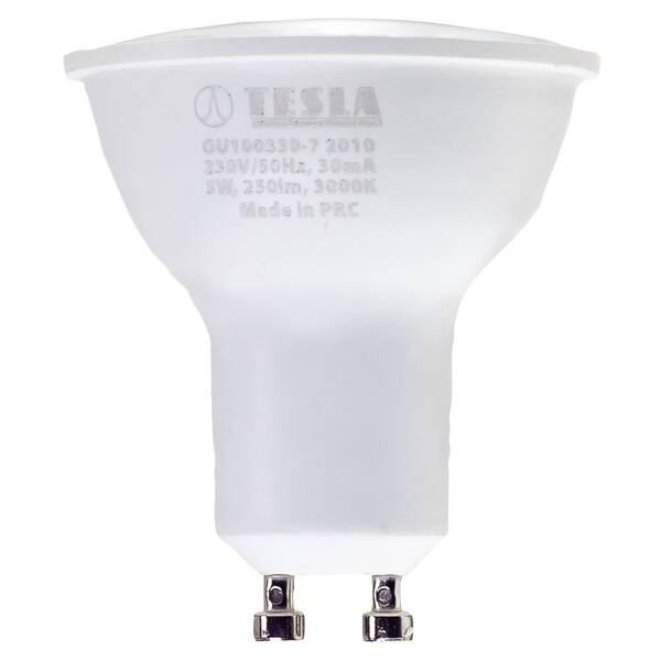 Žárovka LED Tesla Lightning GU10, 3W, teplá bílá 

