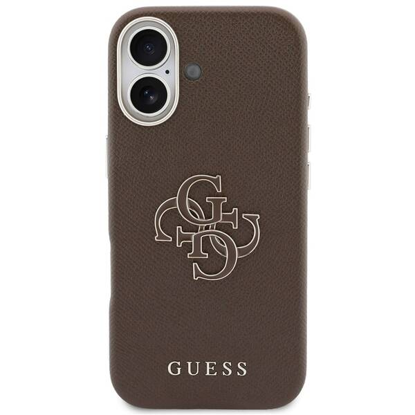 Kryt na mobil Guess PU Resin Logo na Apple iPhone 17 hnědý

