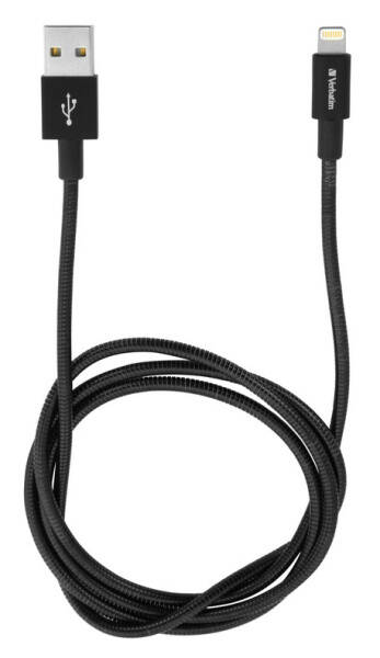 Kabel Verbatim Sync & Charge USB/Lightning, 1m, MFi, nerezová ocel černý

