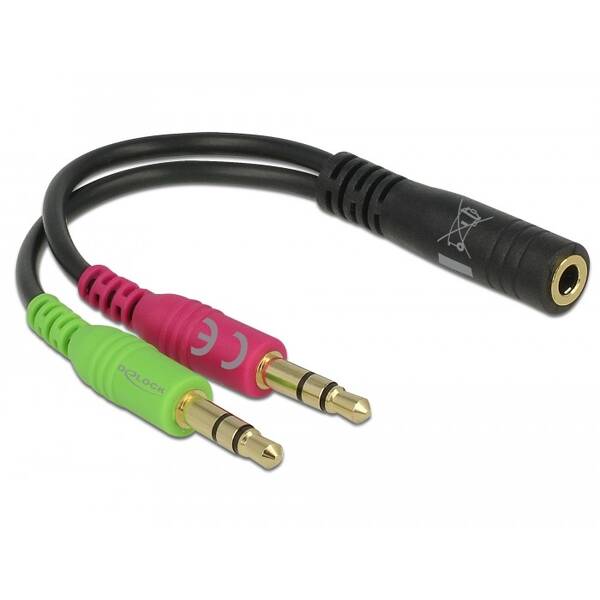 Redukce DeLock Jack 3,5mm /2x Jack 3,5mm 
