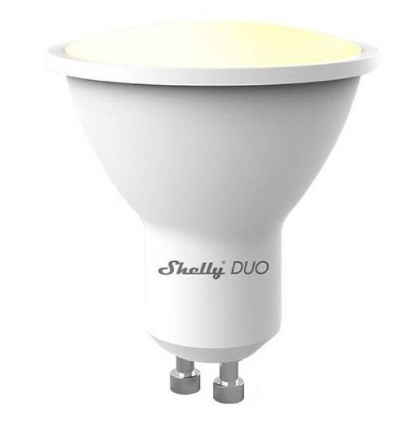 Chytrá žárovka Shelly DUO, stmívatelná 475 lm, GU10, 4,8W, nastavitelná teplota bílé, WiFi 

