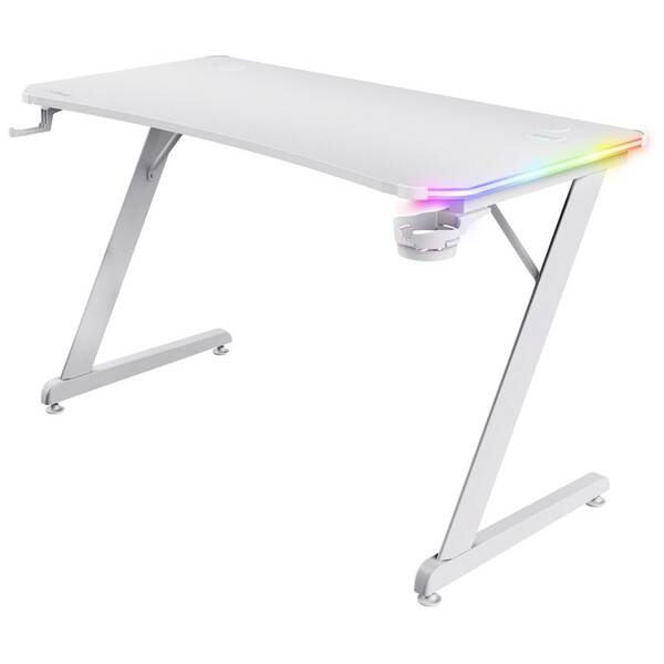 Herní stůl Trust GXT 709W Luminus RGB bílý

