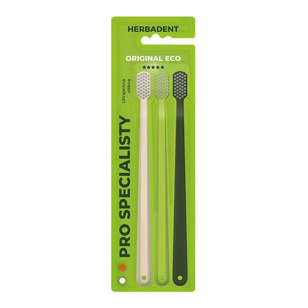 Sada zubních kartáčků HERBADENT ORIGINAL ECO 5 (3 ks) 

