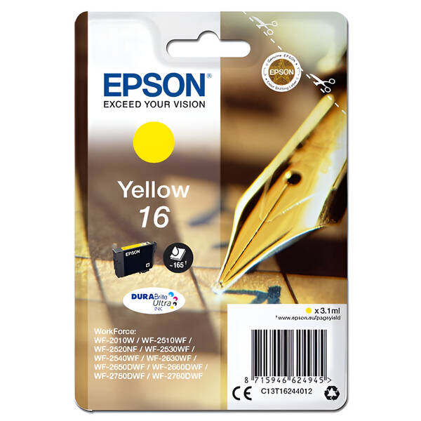 Inkoustová náplň Epson 16, 165 stran žlutá

