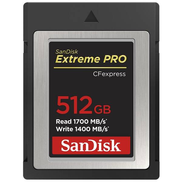 Paměťová karta SANDISK CFexpress 512GB, (1700R/1400W), Type B 

