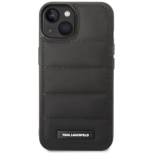 Kryt na mobil Karl Lagerfeld Quilted Puffy Metal Logo na Apple iPhone 14 Plus černý

