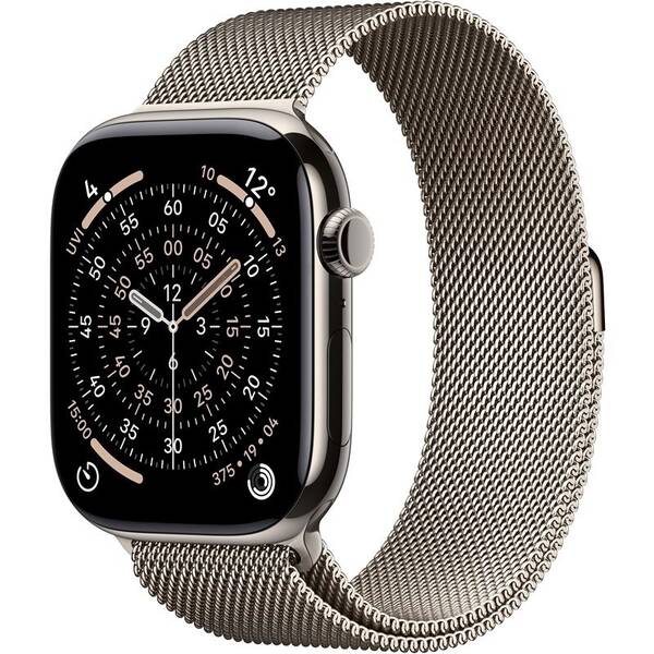 Chytré hodinky Apple GPS + Cellular 42mm přírodní titan - přírodní milánský tah 


