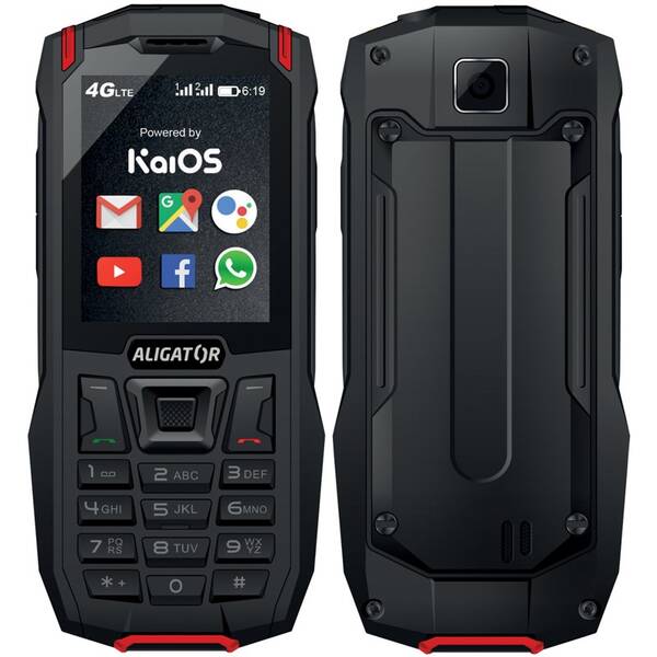 Mobilní telefon Aligator K50 eXtremo černý/červený

