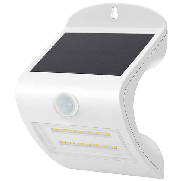 Nástěnné svítidlo Solight 3 W, 350 lm, solární, s pohybovým senzorem bílé

