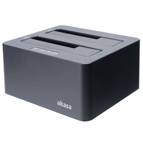 Box na HDD AKASA DuoDock X3 HDD/SSD, USB 3.1, 2.5" a 3.5", pro 2 disky současně 

