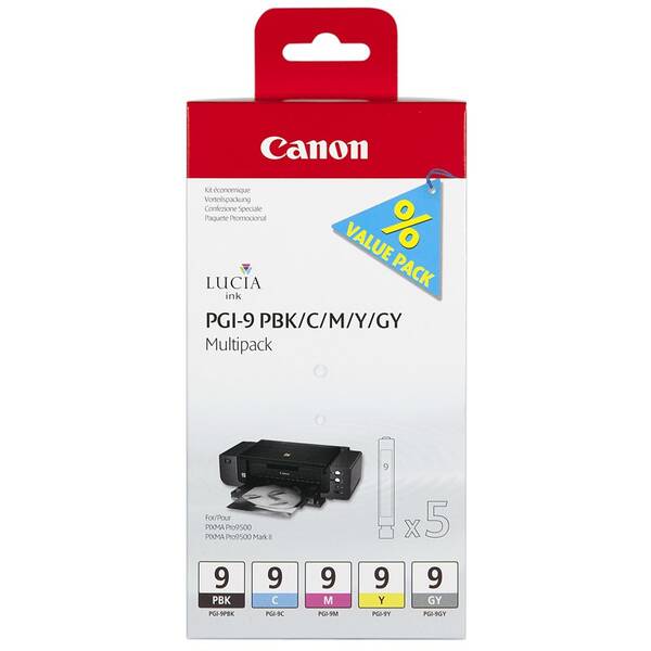 Inkoustová náplň Canon PGI9, 5x 14 ml, vícebarevná

