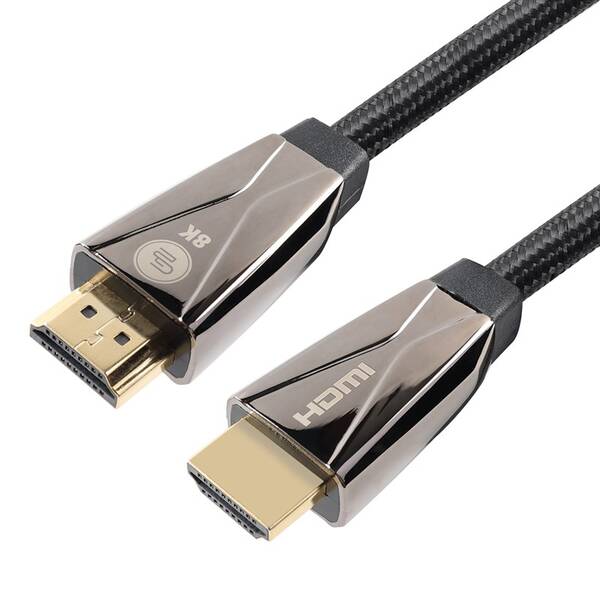 Kabel GoGEN HDMI 2.1 / 8K UHD, 2m, pozlacený, opletený černý

