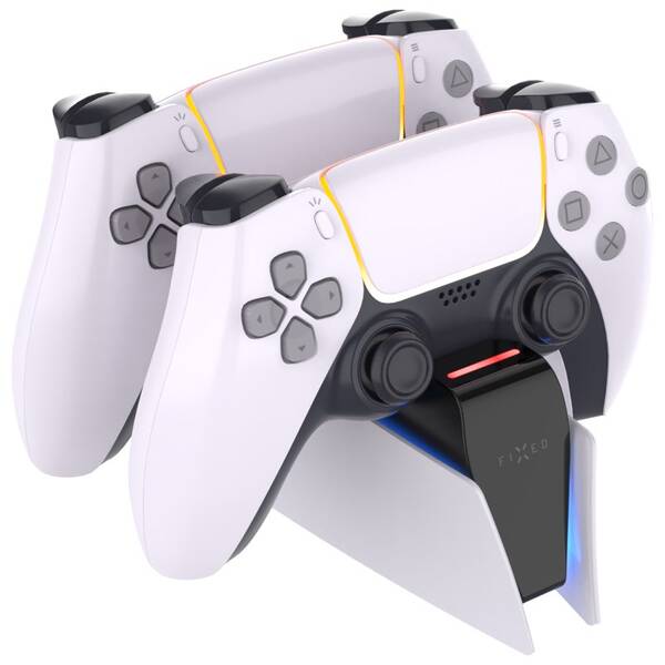 Dokovací stanice FIXED pro dva bezdrátové ovladače DualSense PlayStation 5 černá/bílá

