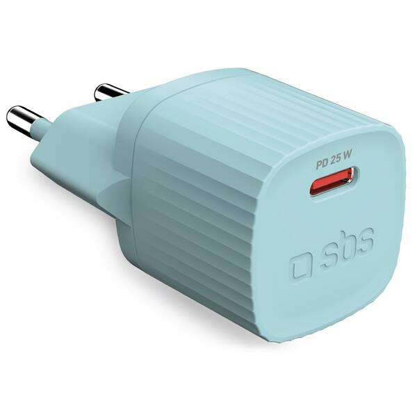 Nabíječka do sítě SBS Eco 1x USB-C, 25 W, PD modrá

