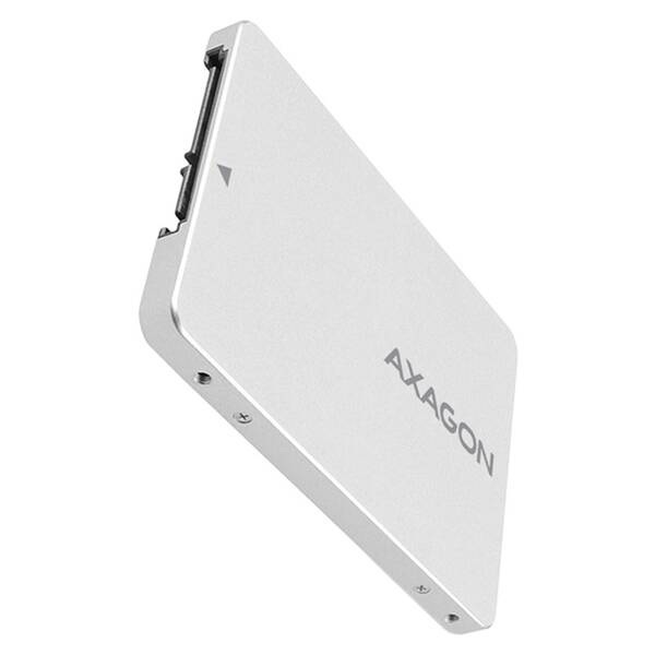 Rámeček Axagon ALU box 2.5" internal, SATA - M.2 SATA SSD stříbrný

