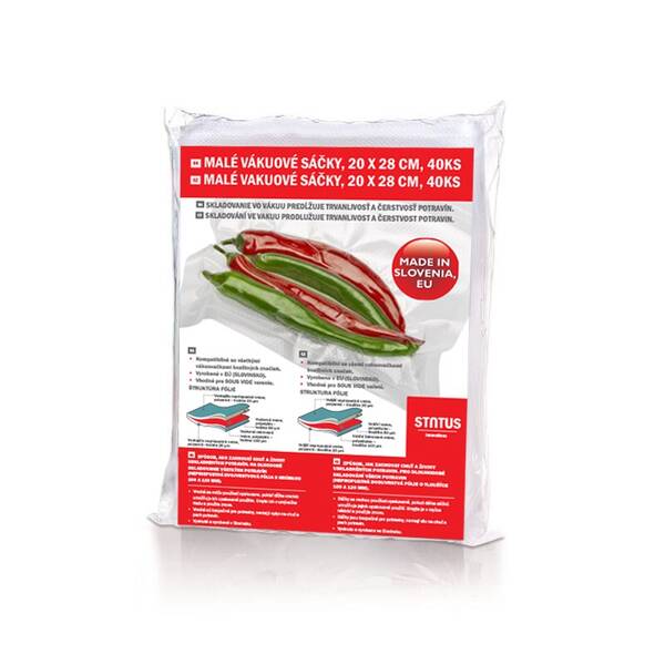 Sada vakuových sáčků Status PREMIUM 176211 20 × 28cm, 40 ks průhledná

