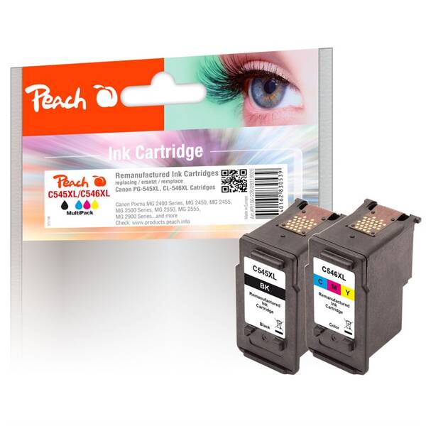 Inkoustová náplň Peach Canon PG545XL/CL546XL, 510/425 stran vícebarevná

