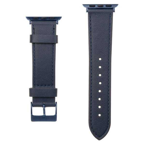 Řemínek FIXED Leather Strap na Apple Watch 42/44/45/49 mm modrý

