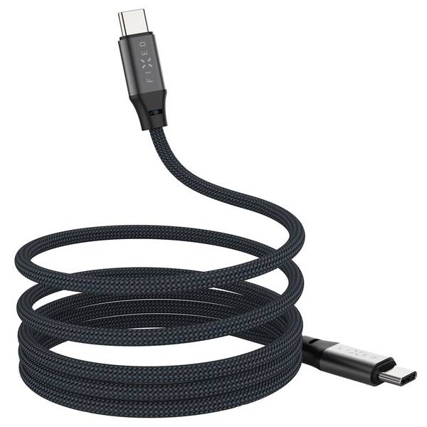 Kabel FIXED magnetický USB-C/USB-C, PD, 240W, 1,2m šedý

