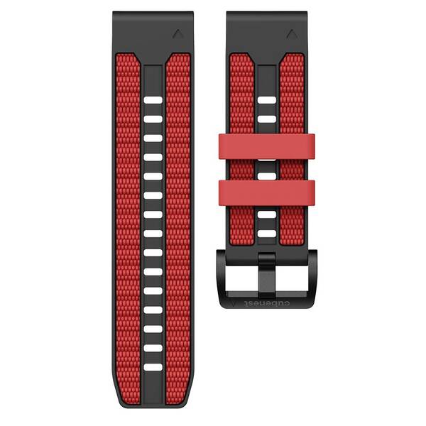 Řemínek Cubenest Premium Silicone Garmin QuickFit Band 26mm černý/červený

