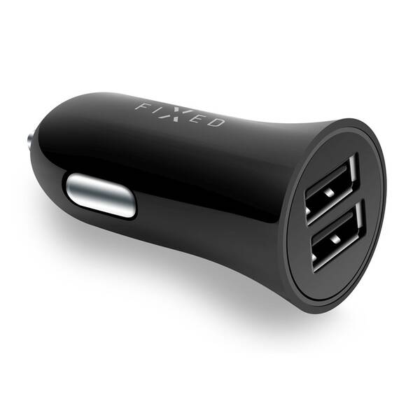 Adaptér do auta FIXED 2x USB, 24W černý

