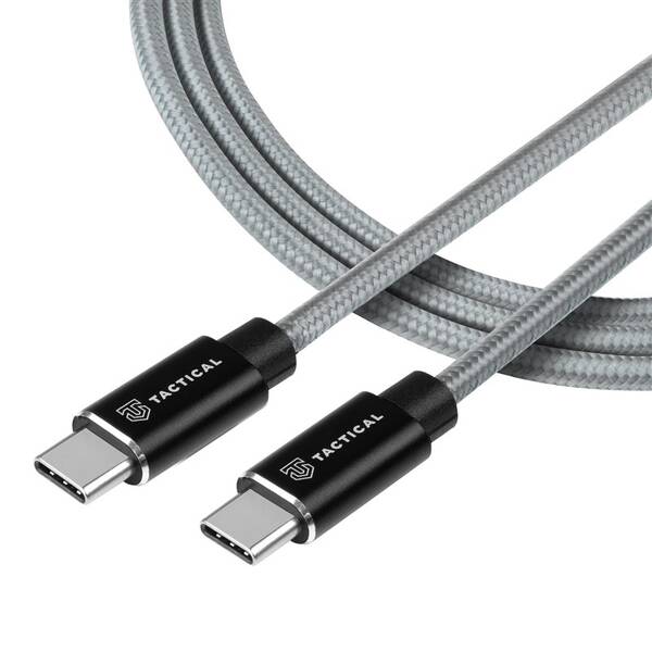 Kabel Tactical Fast Rope Aramid USB-C/USB-C 100W 20V/5A 0,3 m šedý

