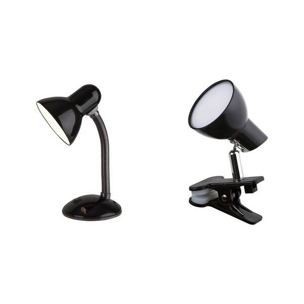 Stolní lampička Rabalux Dylan 4169 + LED Noah 1478 s klipem - černá 

