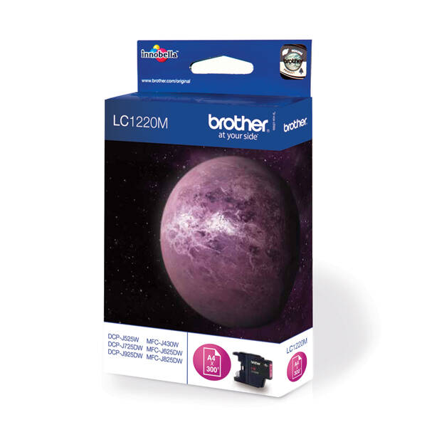 Inkoustová náplň Brother LC-1220M, 300 stran purpurová

