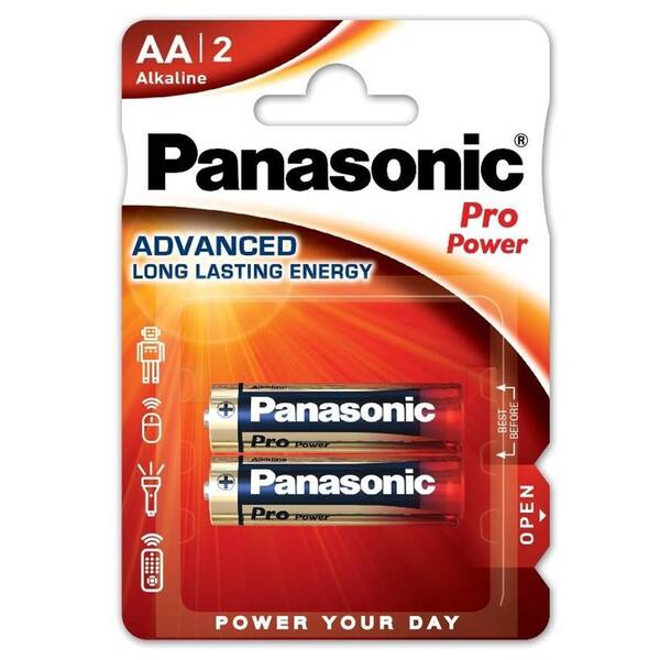 Baterie alkalická Panasonic Pro Power AA, LR06, blistr 2ks 

