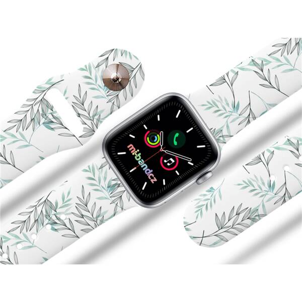 Řemínek Mi-Band na Apple Watch 38/40/41 mm - motiv Akát, bílý 

