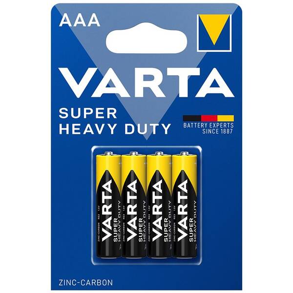 Baterie zinkouhlíková Varta Super Heavy Duty AAA, 4ks 

